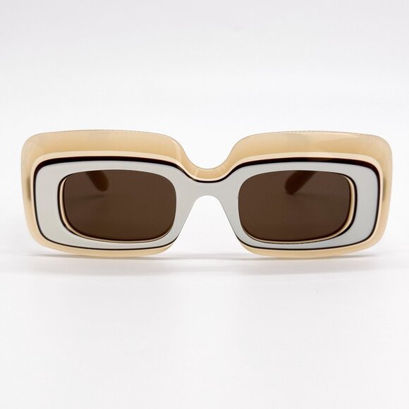 NEW LW40139U 25E, LOEWE SUNGLASSES SQUARE WHITE CREAM EYEWEAR LOEWE main image 9